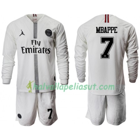 Jalkapallo Pelipaidat Paris Saint-Germain MBAPPE 7 Jodan Valkoinen Lasten 3 Paita 2018-2019 Pitkähihainen